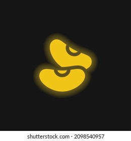 Icono de neón amarillo brillante