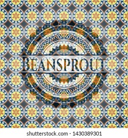 Beansprout arabic emblem. Arabesque decoration.
