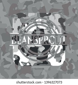 Beansprout grey camouflage emblem. Vector Illustration.