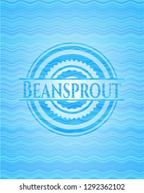 Beansprout light blue water style badge.