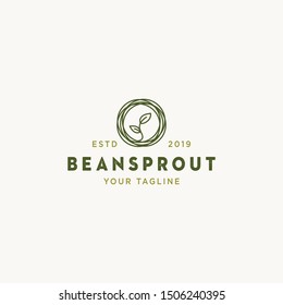 beansprout logo design simple monoline retro