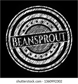 Beansprout on blackboard