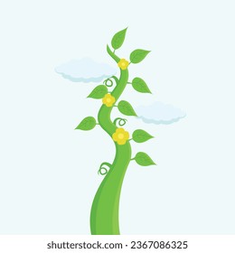 beanstalk design vector flat modern isolated illustration