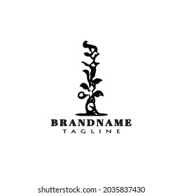 beanstalk logo cartoon icon design template isolated black modern vector cute