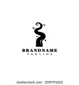 beanstalk logo cartoon icon design template isolated black modern symbol illustration