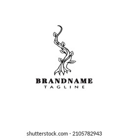 beanstalk logo cartoon icon design template isolated black modern vector cute