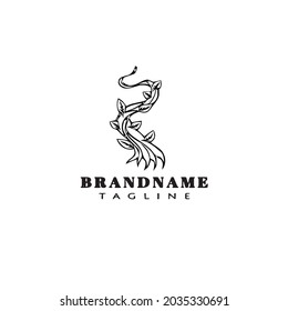 beanstalk logo cartoon icon flat template isolated black modern vector illustration