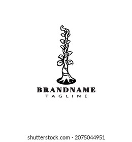 beanstalk logo icon design template isolated black modern vector illustration