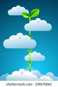 Beanstalk In The Sky. Business Growth Concept