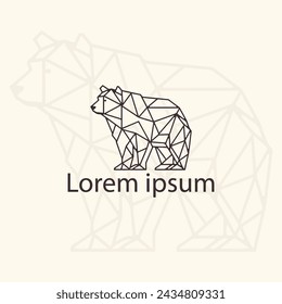 Bear Abstract Geometric Logo Icon. Triangle Bear vector graphic illustration for tattoos, t-shirt prints, and web design