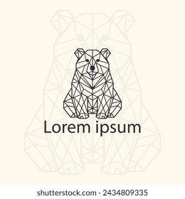 Bear Abstract Geometric Logo Icon. Triangle Bear vector graphic illustration for tattoos, t-shirt prints, and web design