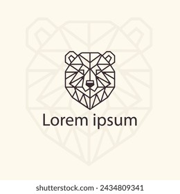 Bear Abstract Geometric Logo Icon. Triangle Bear vector graphic illustration for tattoos, t-shirt prints, and web design