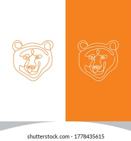 Ilustración del vector de diseño del logotipo de resumen de oso