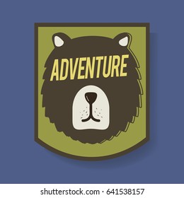 Bear Adventure Badge Graphic Illustration Vector