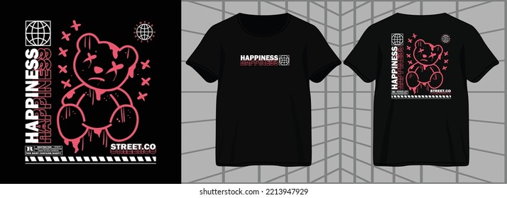 Bear Aesthetic Graphic Design for T shirt Street Wear and Urban Style