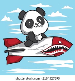 bear with airplane monster vector illustration