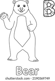 Bear Alphabet ABC Coloring Page B