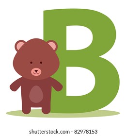 bear alphabet B letter for kids