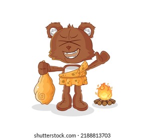 the bear ancient cartoon. cartoon mascot vector