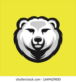 bear anggry face logo design vector illustration