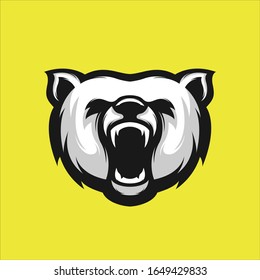 bear anggry face logo design vector illustration