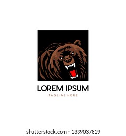 Bear Angry Animal Branding Logo Design