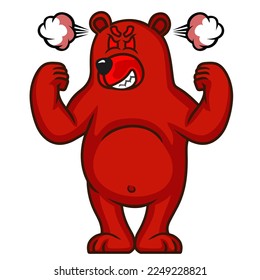 The bear is angry and lets off steam