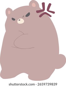 Oso con una marca de enojo, sin un contorno.