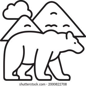Bear, animal, black, wild icon vector