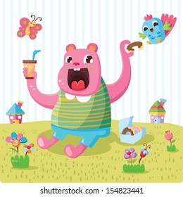 Bear . animal cartoon vector