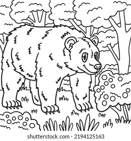 Bear Animal Coloring Page for Kids