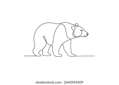Bear animal continuous one line drawing minimalism design