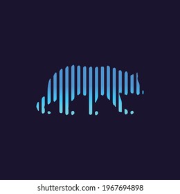 Bear. Animal. Creative logo. Lines logo concept.