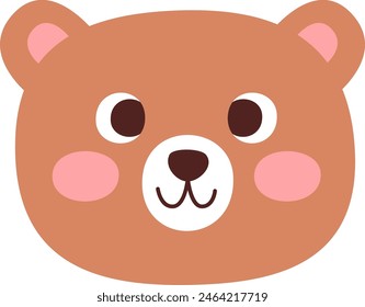 Ilustración vectorial facial de animal oso