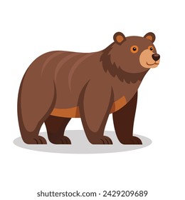 Bear animal flat Vector illustration on white background.