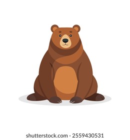 
Bear animal isolated flat vector illustration on white background.