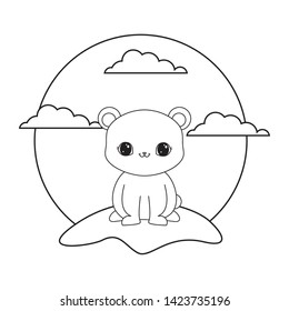 bear animal in landscape natural