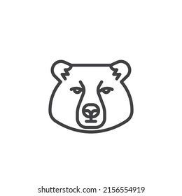 Bear Animal Line Icon. Linear Style Sign For Mobile Concept And Web Design. Bear Face Outline Vector Icon. Symbol, Logo Illustration. Vector Graphics