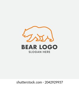 Bear Animal Logo Design outline