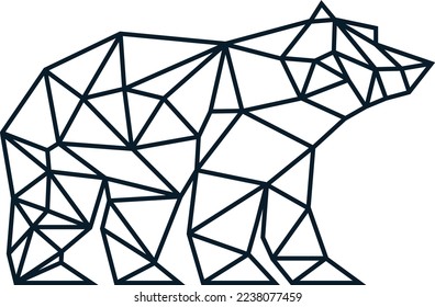 logotipo de animal de oso con estilo de polígono