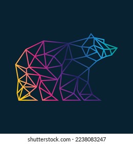 logotipo de animal de oso con color de tipo polígono