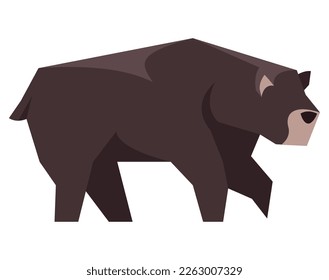 bear animal low poly style