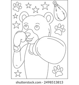 bear animal martial arts coloring book page for kids or grown adults creative coloring mindful relaxation activity