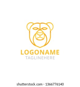 Bear Animal Monoline Logo Design