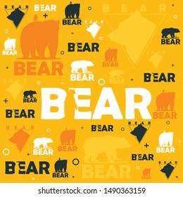 bear animal pattern with various shapes, and fresh colors suitable for decoration and others.