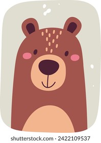 Ilustración del vector de retrato animal de oso