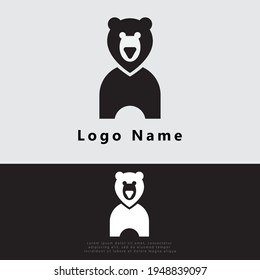 bear animal simple logo illustration