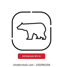 Bear, animal symbol, outline vector icon
