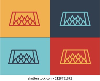 Bear Animal Trap Logo Template, Simple Flat Icon of trap,bear,danger