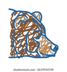 bear animal zoo doodle icon sketch vector. bear animal zoo sign. isolated symbol illustration